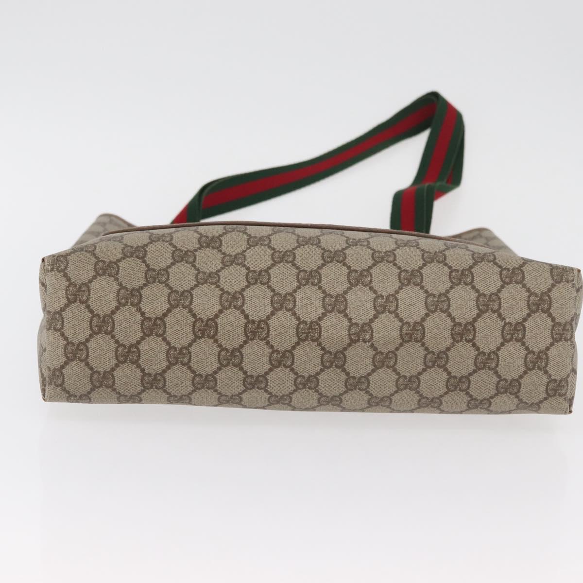 GUCCI GG Supreme Web Sherry Line Tote Bag PVC Beige Gold 002 58 6487 Auth 182729