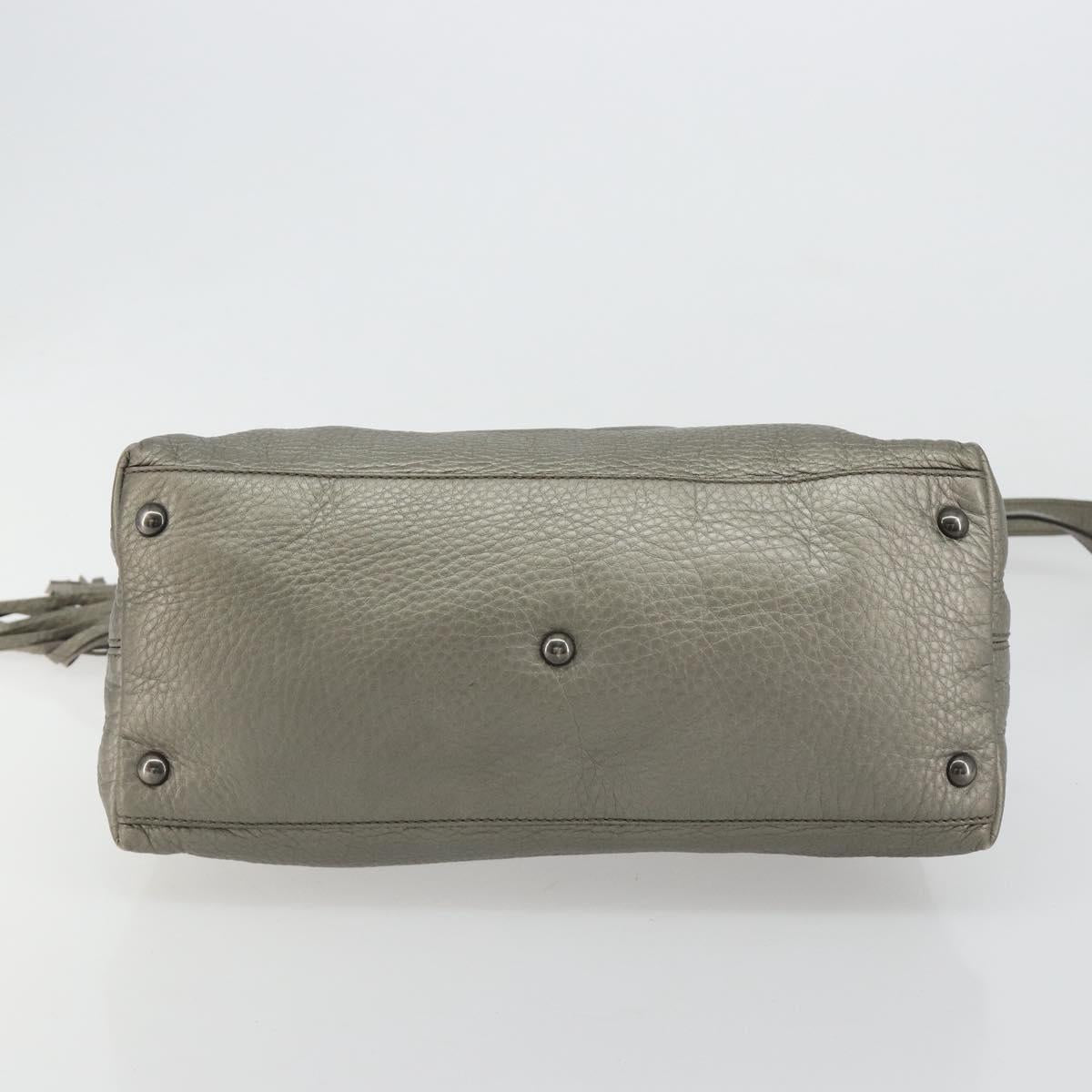 GUCCI Soho Hand Bag Leather 2way Silver 308362 Auth 182731A