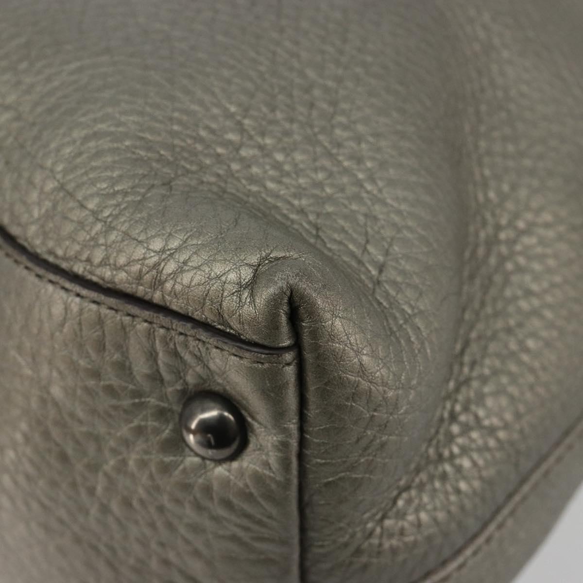GUCCI Soho Hand Bag Leather 2way Silver 308362 Auth 182731A