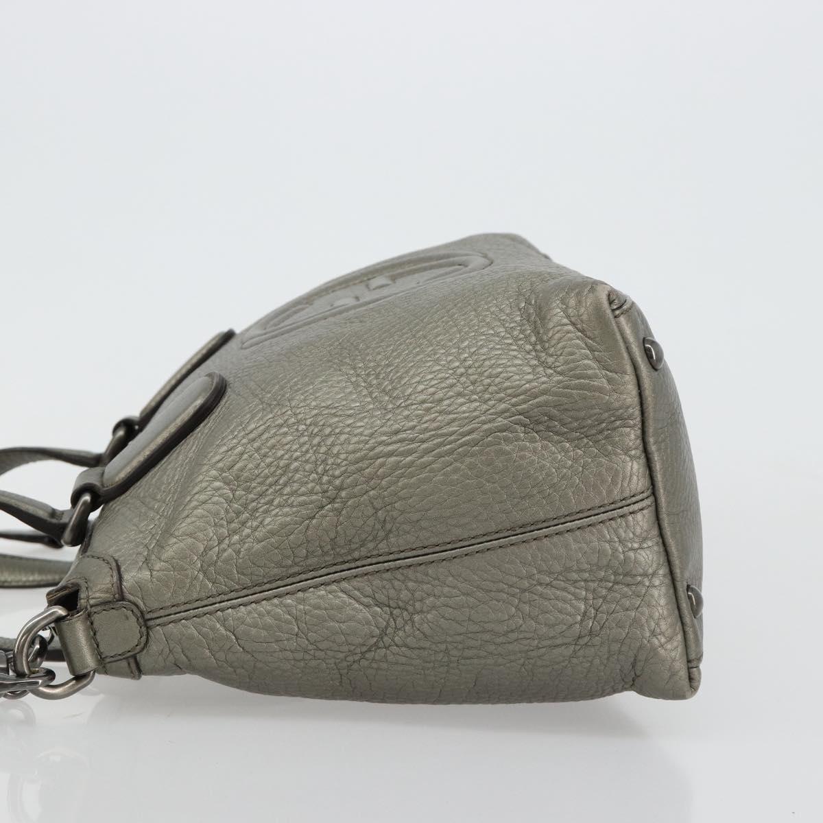 GUCCI Soho Hand Bag Leather 2way Silver 308362 Auth 182731A