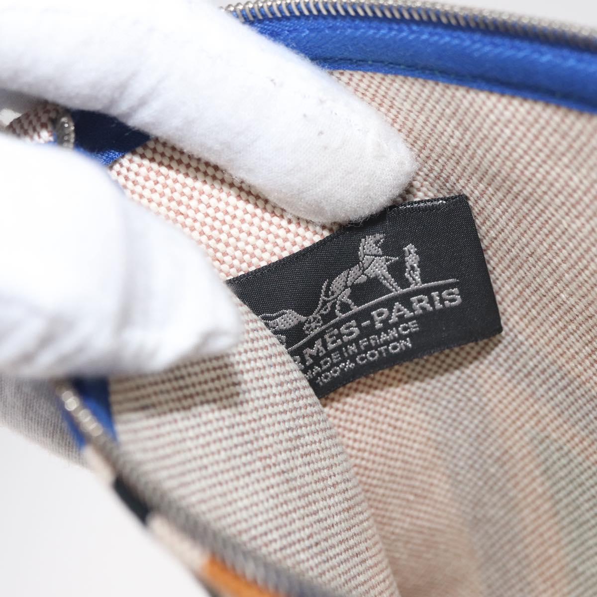 HERMES Victoria 3 Surf Yachting Flat GM Bag Canvas Multicolor Auth 182737M