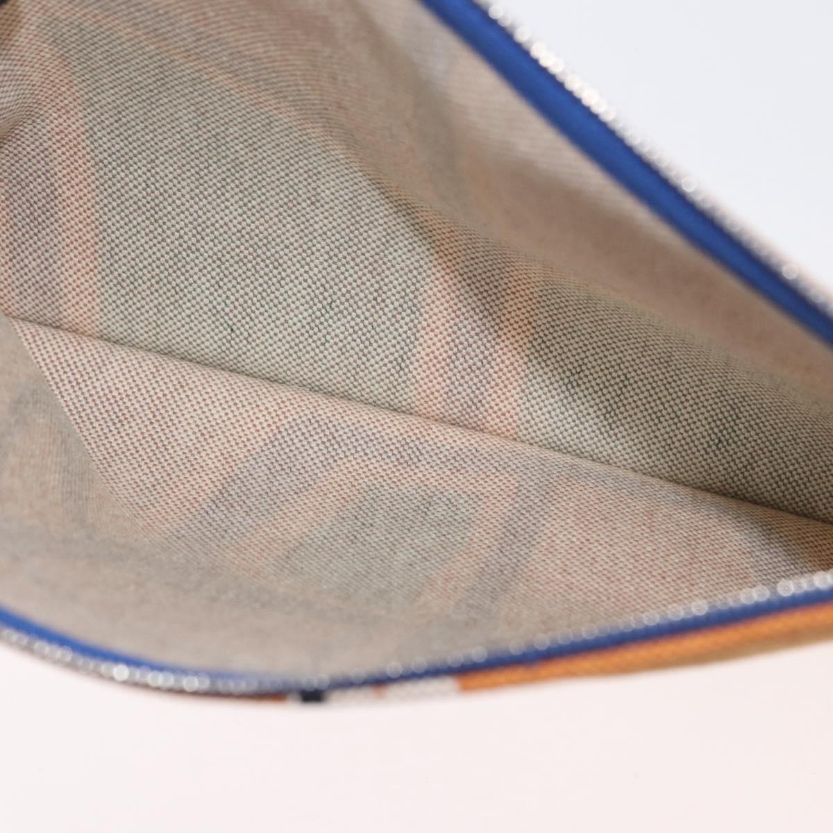 HERMES Victoria 3 Surf Yachting Flat GM Bag Canvas Multicolor Auth 182737M