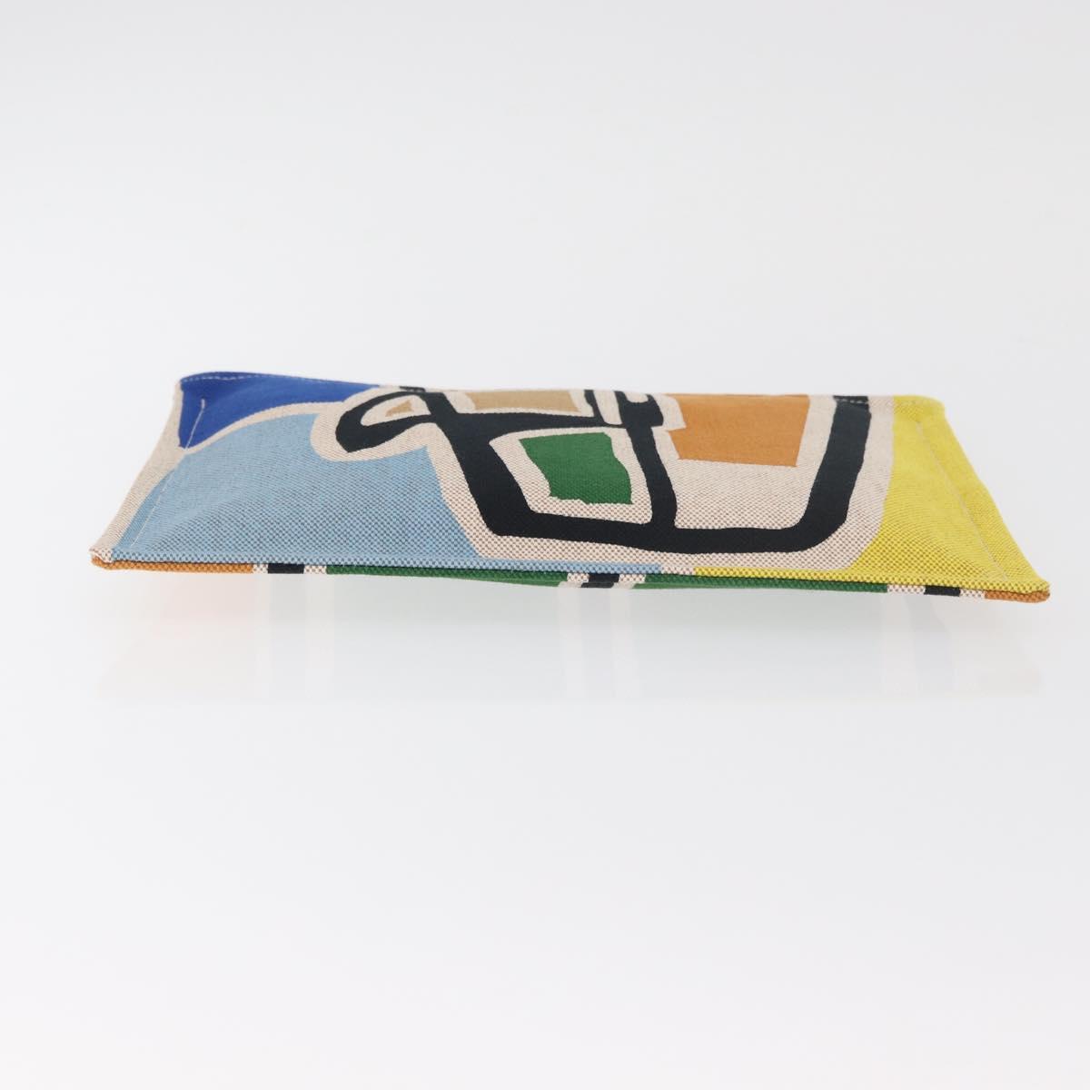HERMES Victoria 3 Surf Yachting Flat GM Bag Canvas Multicolor Auth 182737M