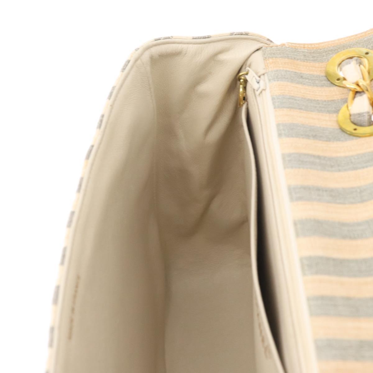 CHANEL Matelasse 30 Chain Shoulder Bag Canvas Gray Gold CC Auth 182738SAV