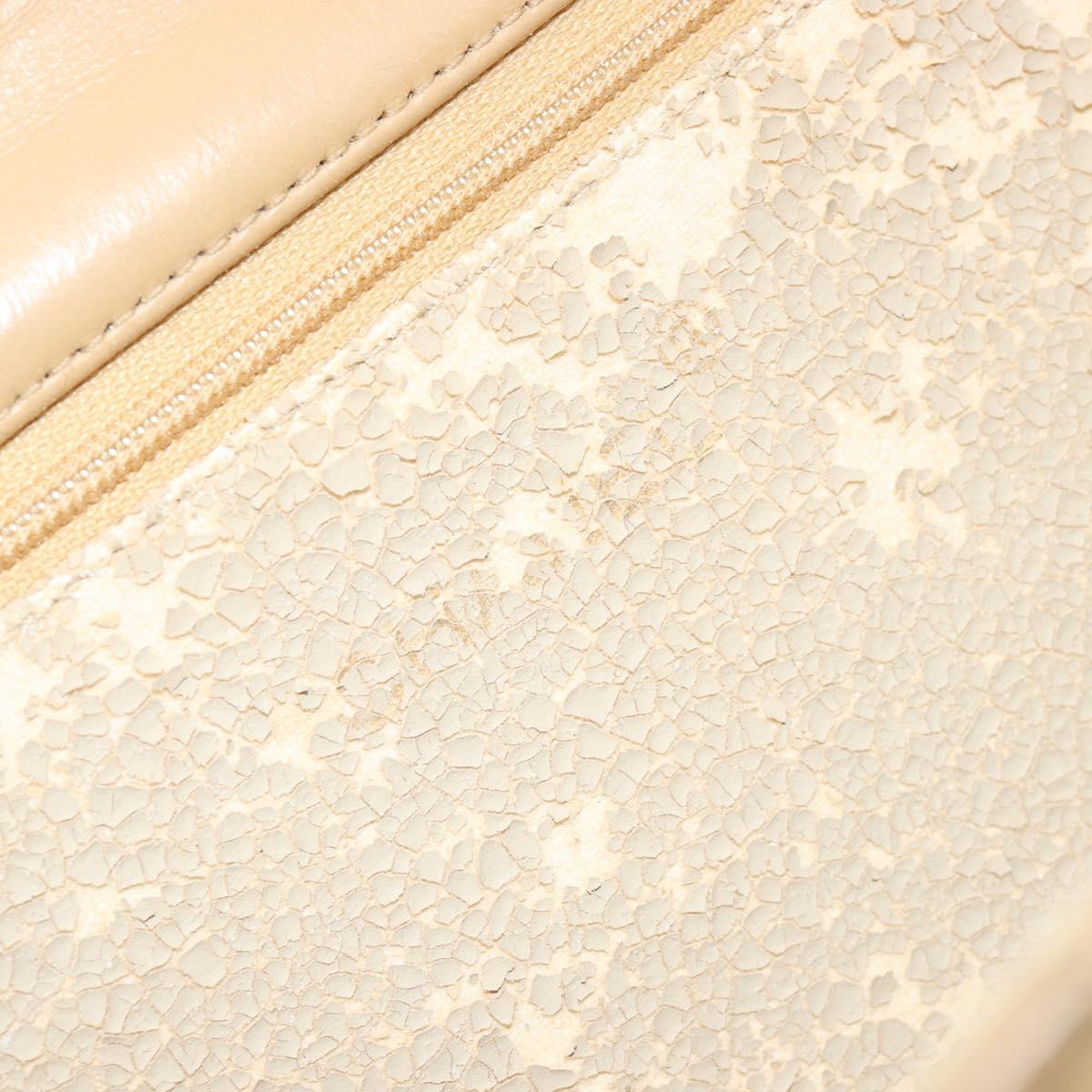 CHANEL Matelasse 25 Chain Shoulder Bag Lamb Skin Beige Gold CC Auth 182740