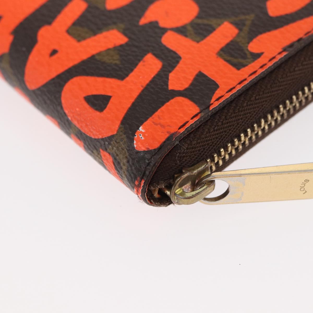 LOUIS VUITTON Graffiti Zippy coin purse Coin Purse Orange M93708 LV Auth 182771A