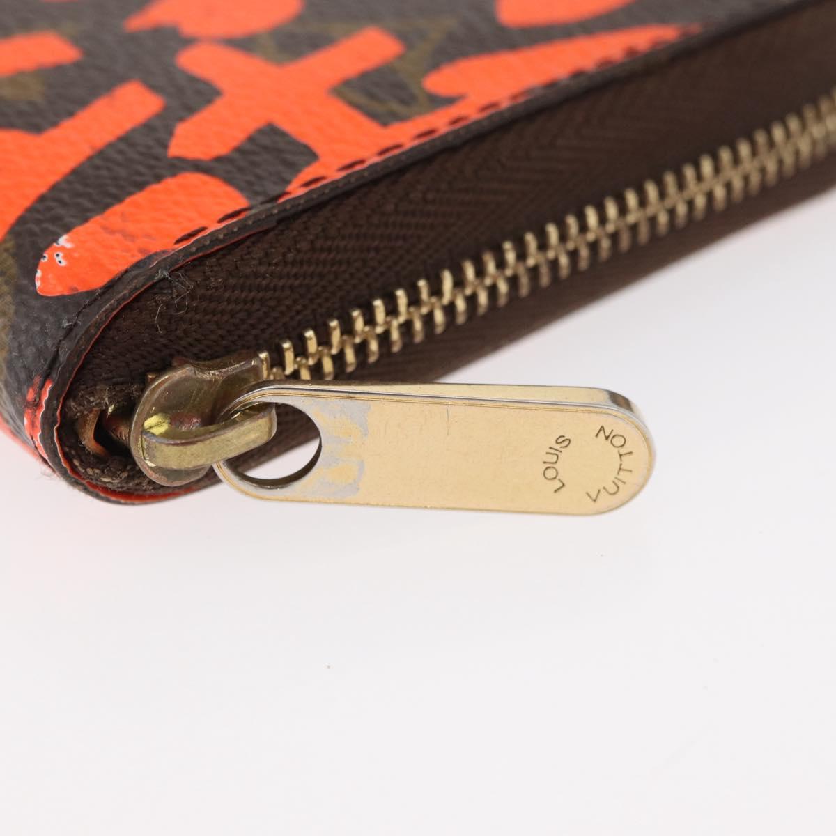 LOUIS VUITTON Graffiti Zippy coin purse Coin Purse Orange M93708 LV Auth 182771A