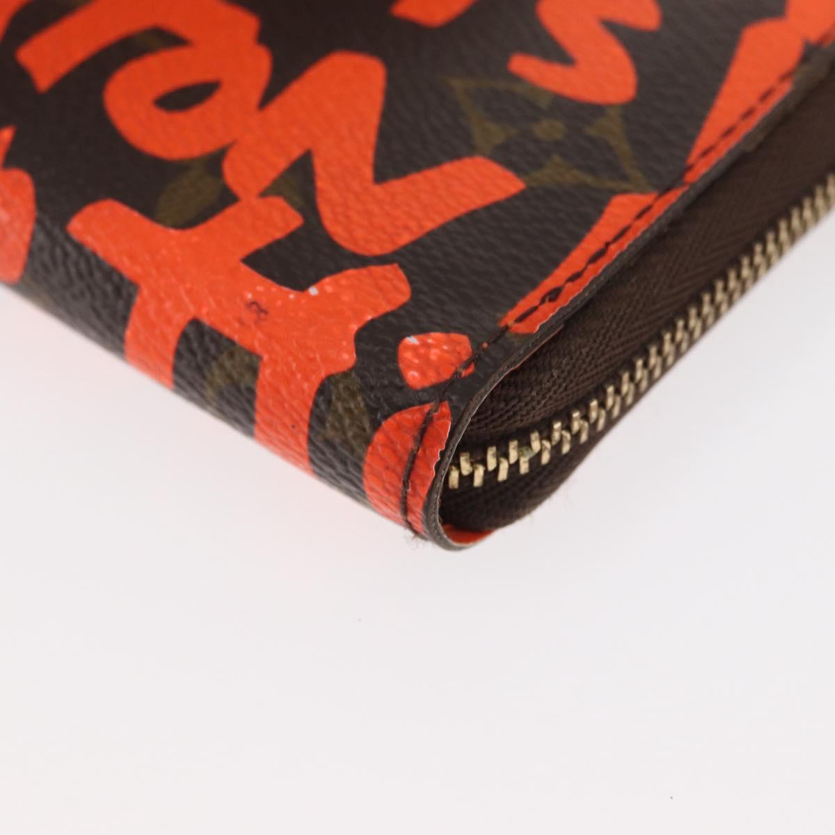 LOUIS VUITTON Graffiti Zippy coin purse Coin Purse Orange M93708 LV Auth 182771A