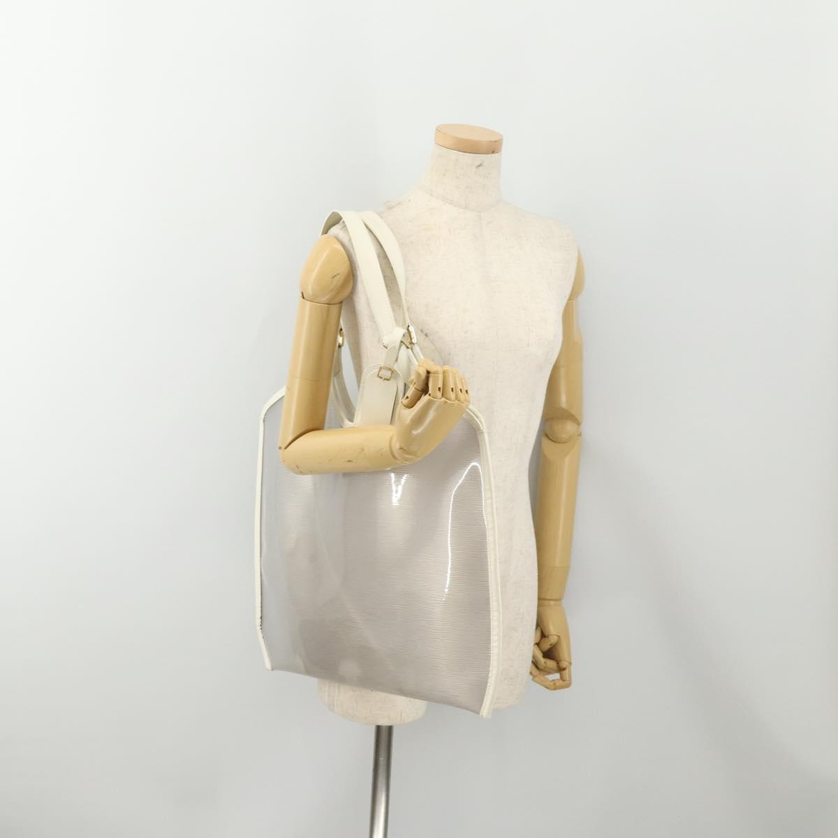 LOUIS VUITTON Epi Plage Lagoon Bay Tote Bag White Clear M92151 LV Auth 182775A
