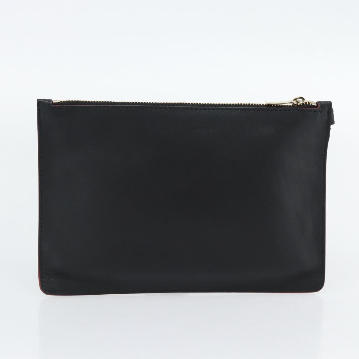 Salvatore Ferragamo Gancini Hand Bag Leather 2way Black Gold Auth 182777V