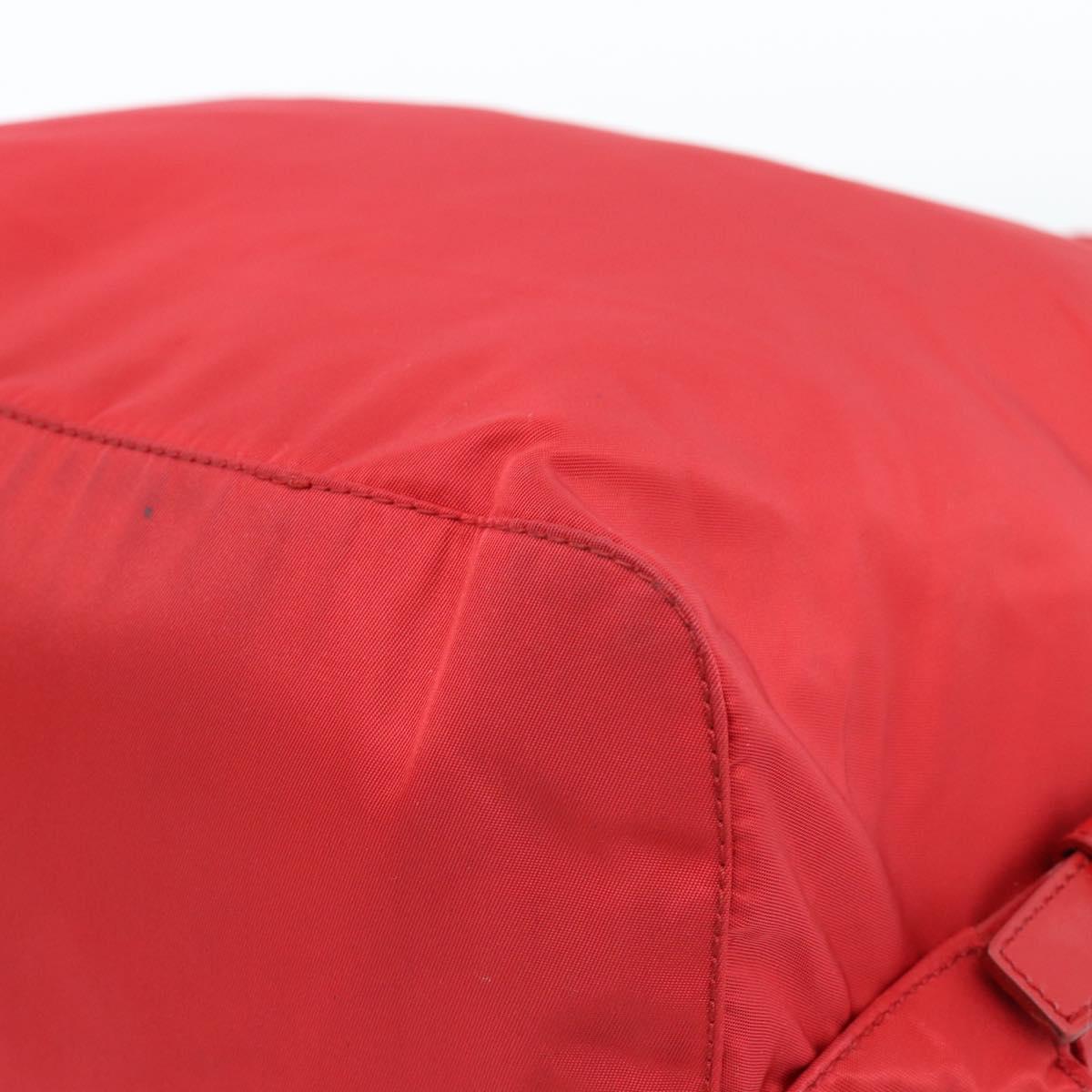 PRADA Backpack Nylon Red Silver Auth 182785A