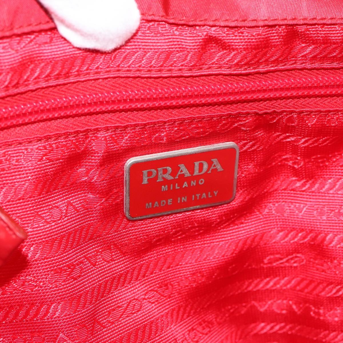 PRADA Backpack Nylon Red Silver Auth 182785A