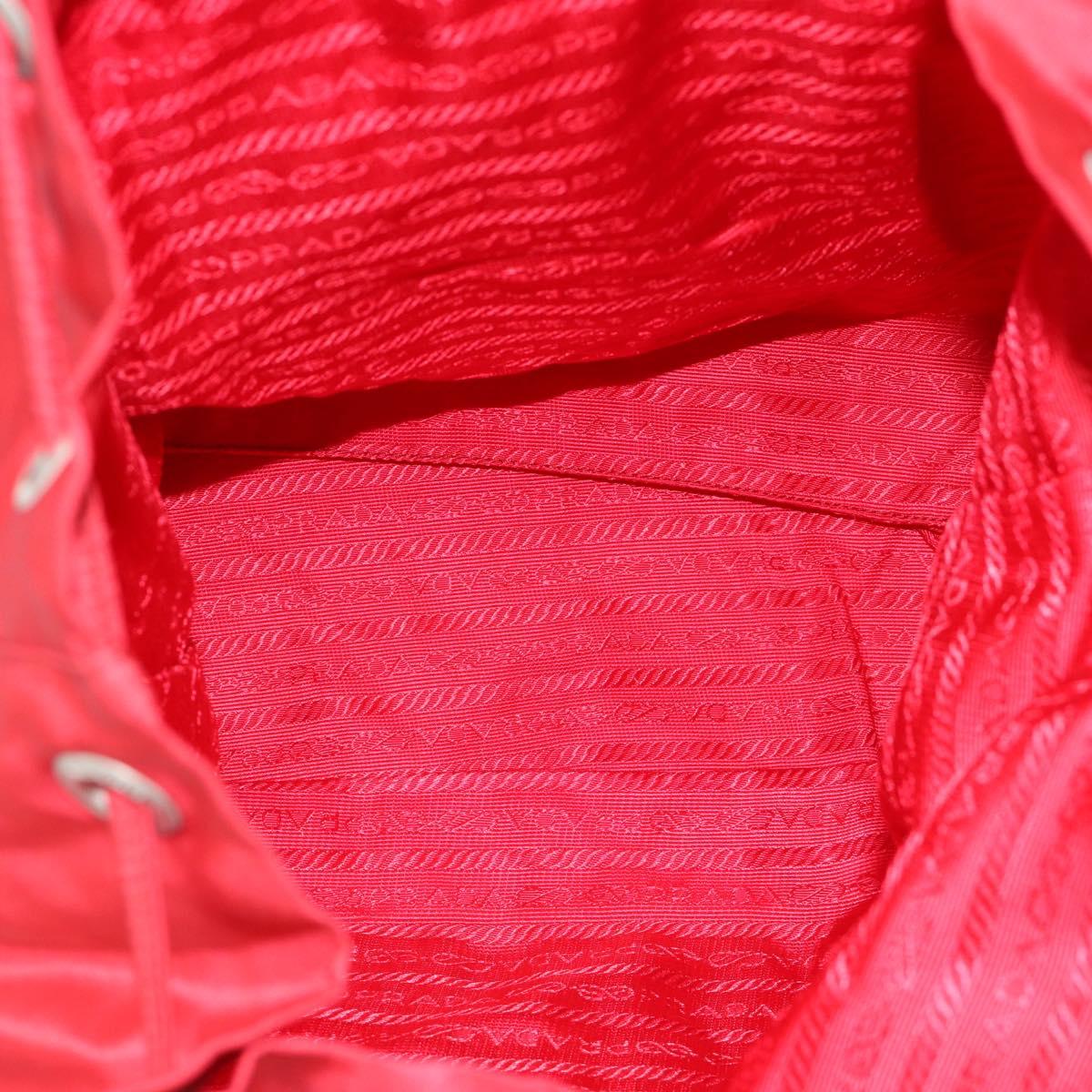 PRADA Backpack Nylon Red Silver Auth 182785A