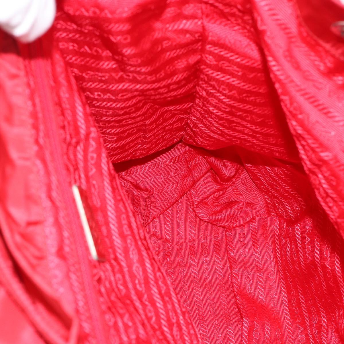 PRADA Backpack Nylon Red Silver Auth 182785A