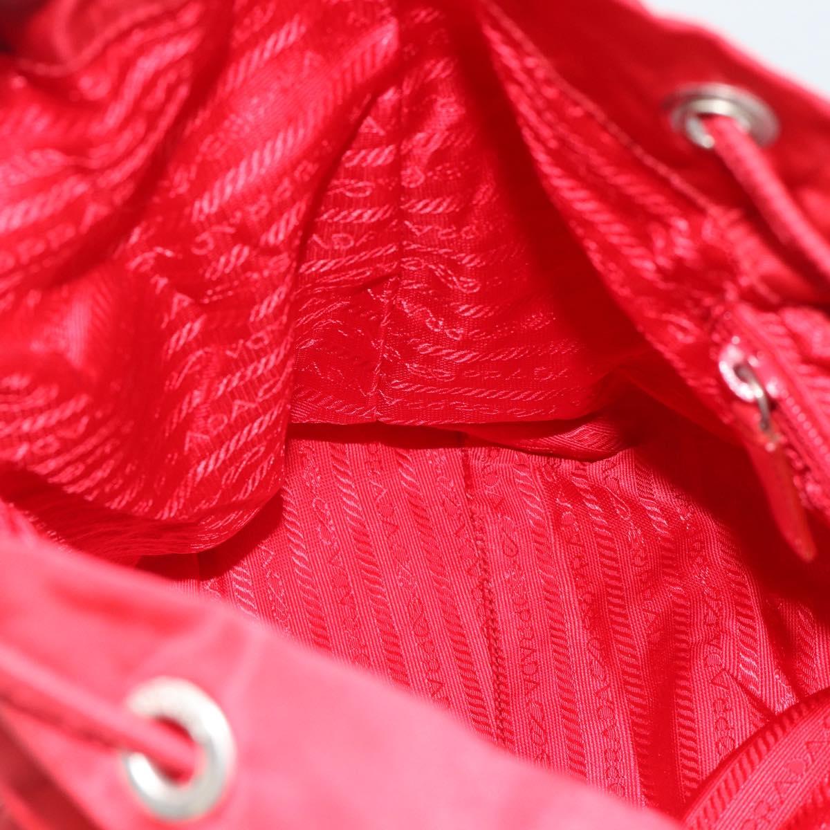 PRADA Backpack Nylon Red Silver Auth 182785A