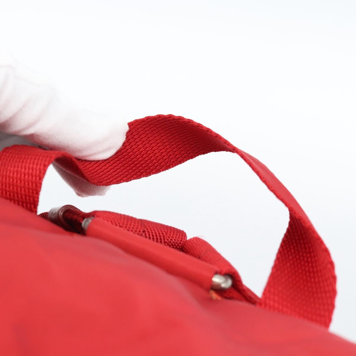 PRADA Backpack Nylon Red Silver Auth 182785A