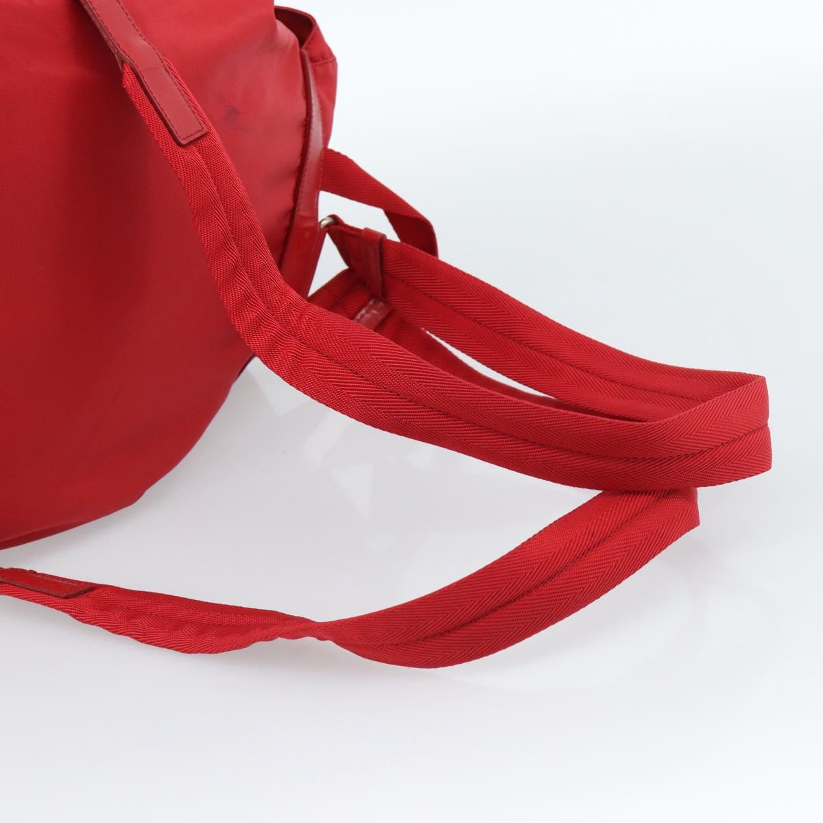 PRADA Backpack Nylon Red Silver Auth 182785A