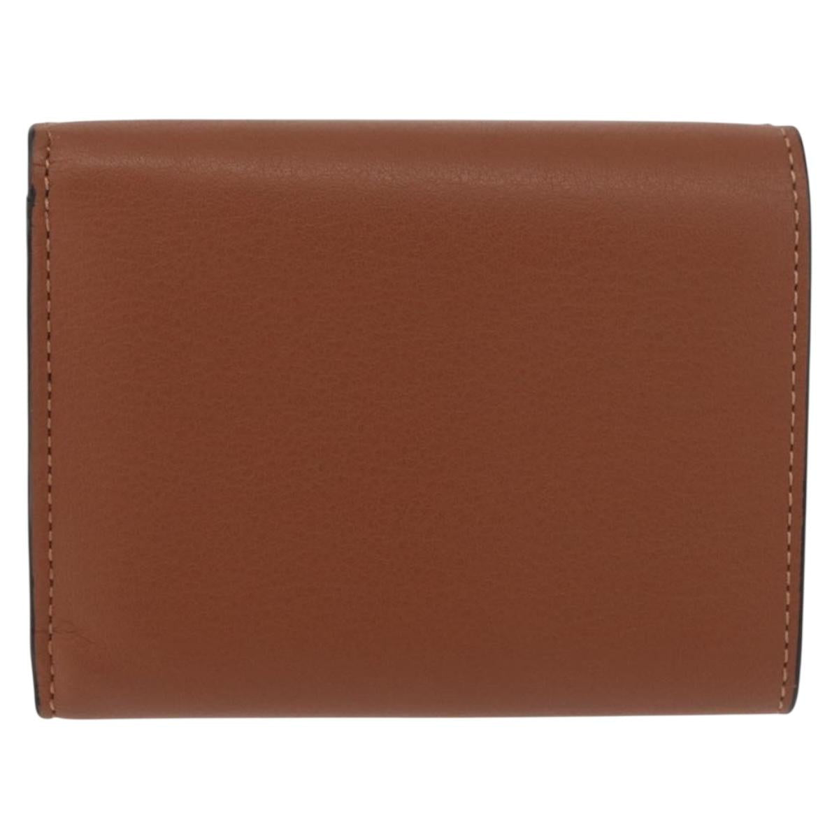 LOEWE Studio Ghibli Collaboration Compact Wallet Leather Brown Auth 182792SM