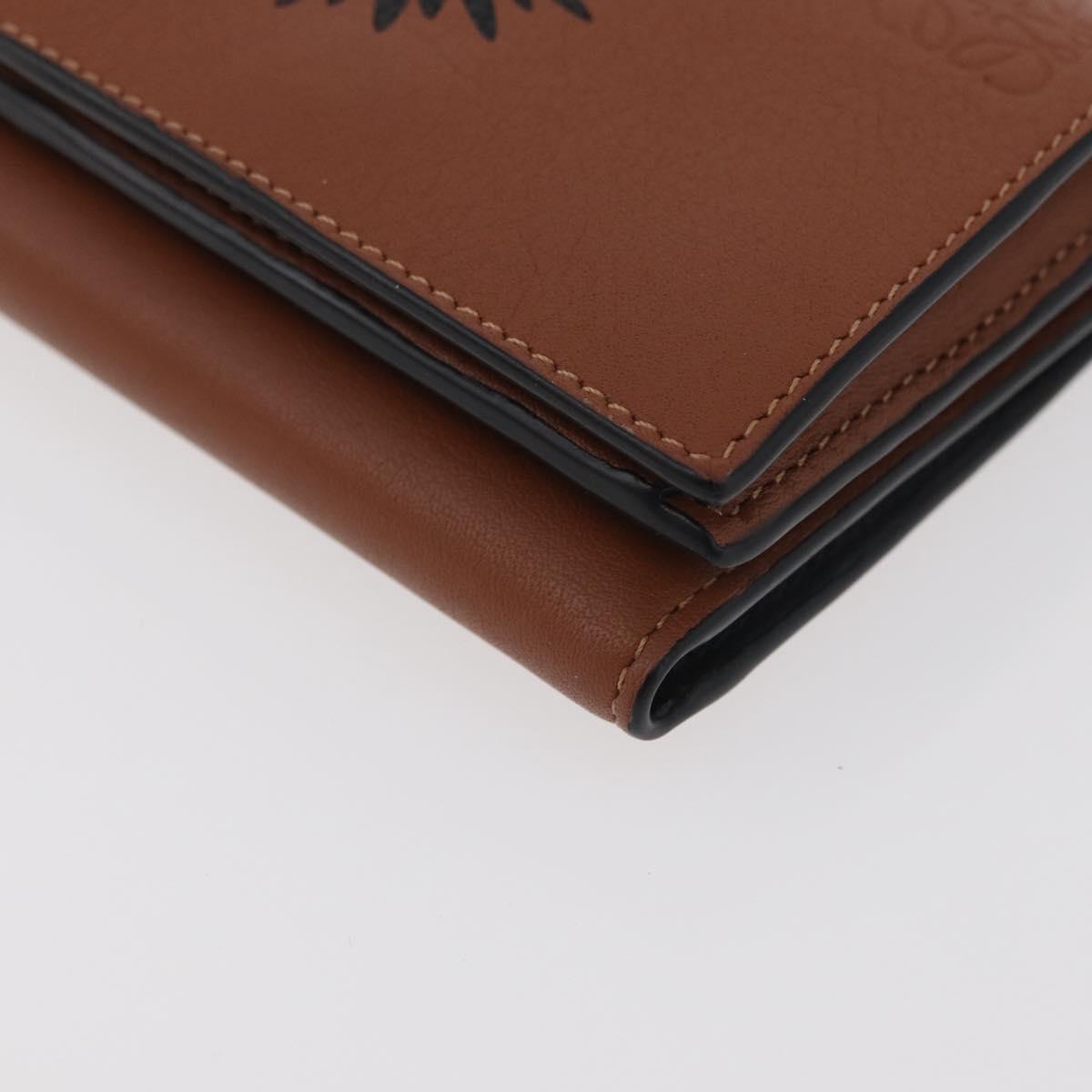 LOEWE Studio Ghibli Collaboration Compact Wallet Leather Brown Auth 182792SM