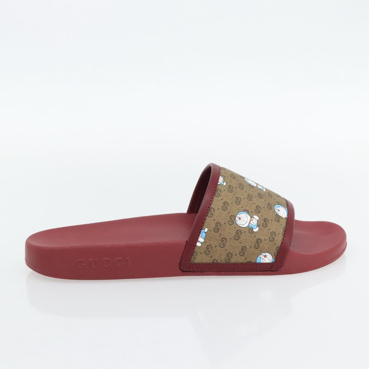 GUCCI Micro GG Supreme Fujiko Pro Doraemon Sandals PVC 655026 Auth 182793SM