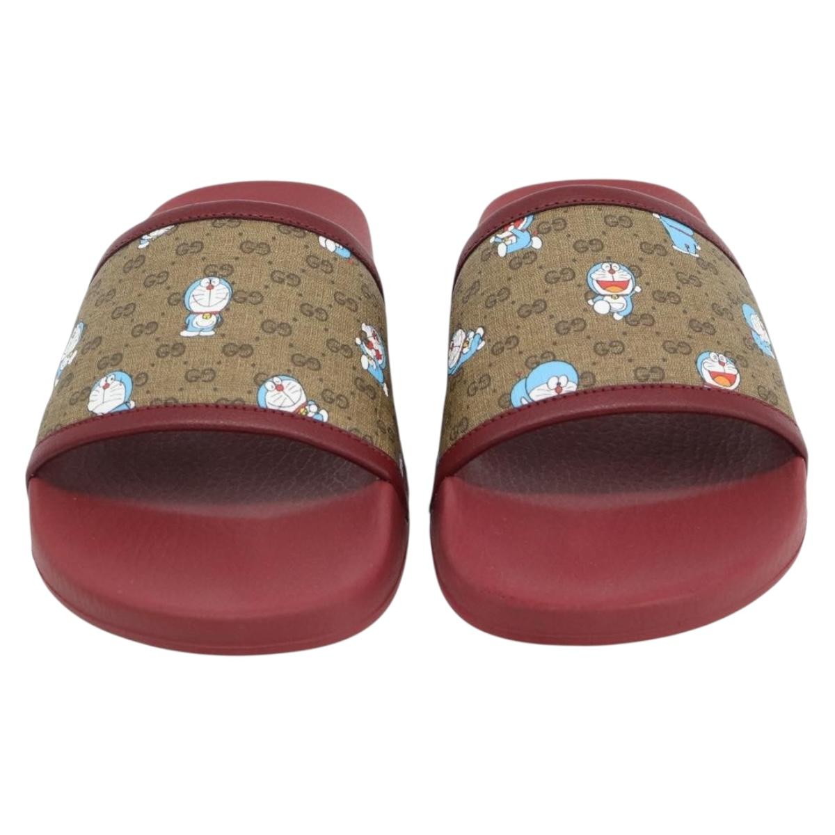 GUCCI Micro GG Supreme Fujiko Pro Doraemon Sandals PVC 655026 Auth 182793SM
