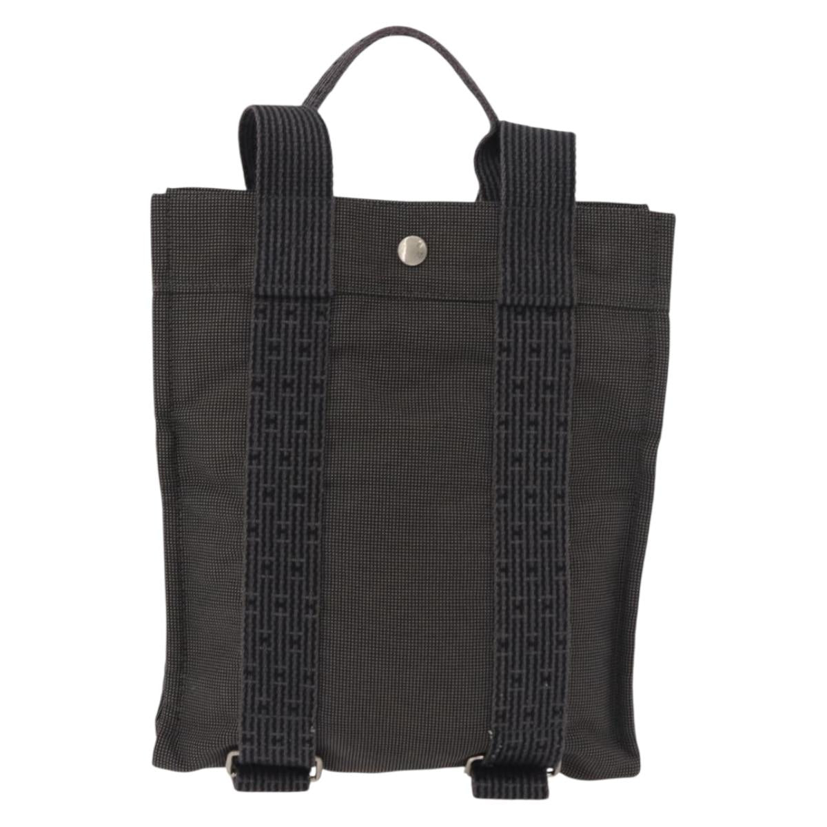 HERMES Her Line Sac A Dos PM Backpack Canvas Gray Auth 182804