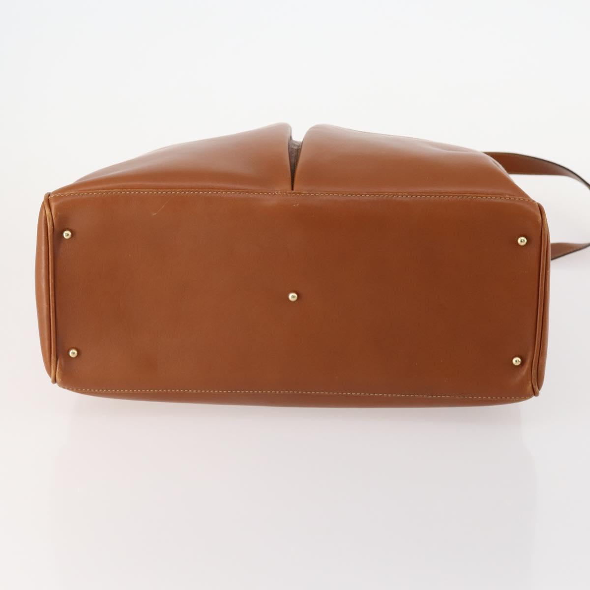 GUCCI Bamboo Hand Bag Leather 2way Brown Gold 002 2855 0322 0 Auth 182806
