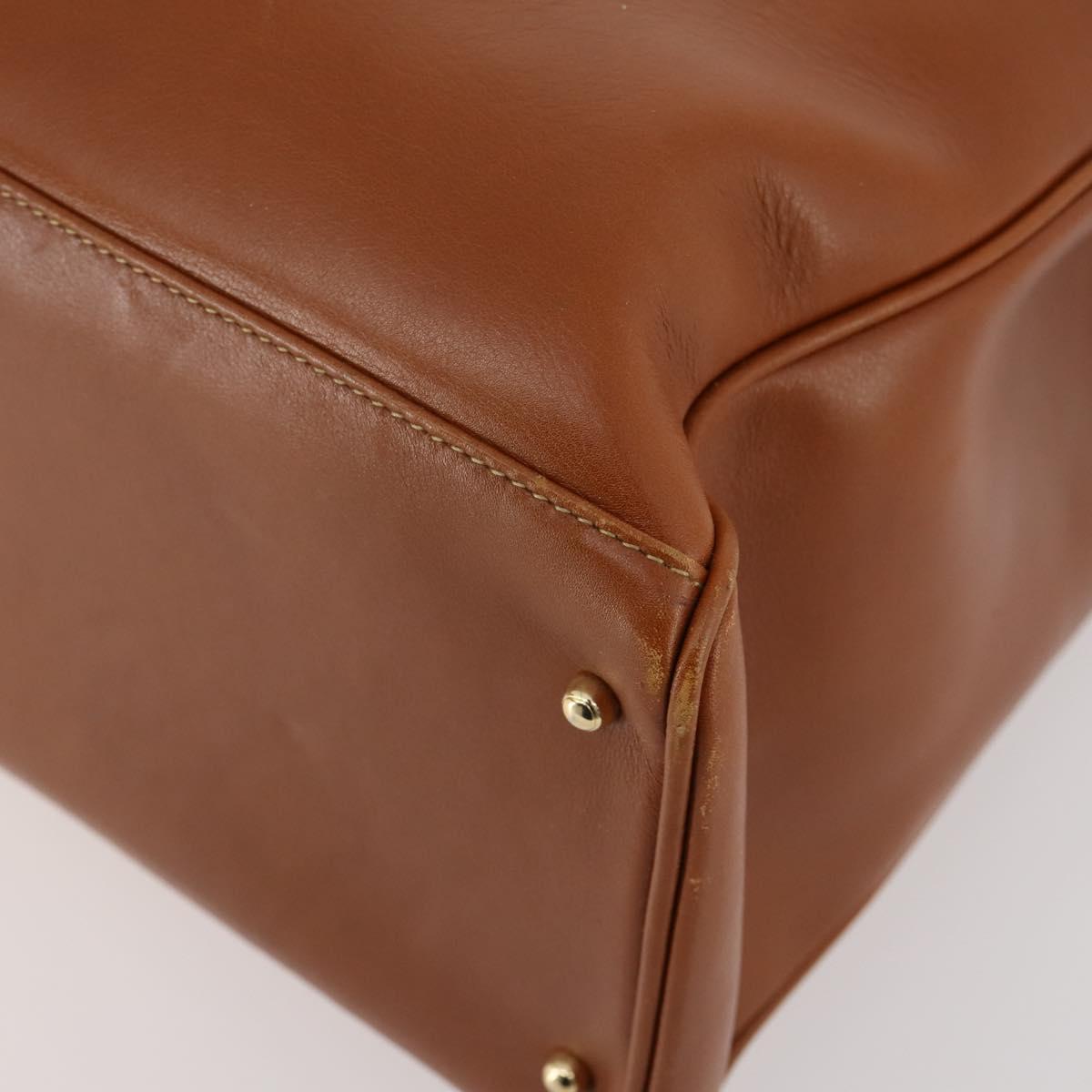 GUCCI Bamboo Hand Bag Leather 2way Brown Gold 002 2855 0322 0 Auth 182806