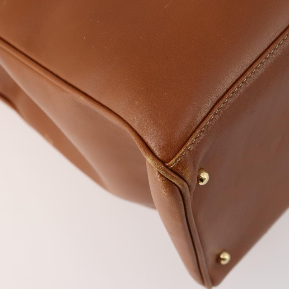 GUCCI Bamboo Hand Bag Leather 2way Brown Gold 002 2855 0322 0 Auth 182806