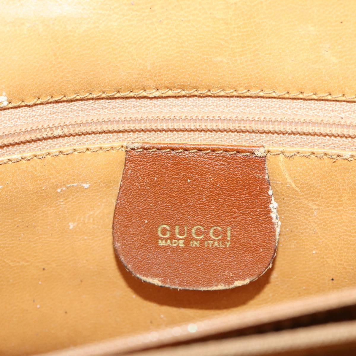 GUCCI Bamboo Hand Bag Leather 2way Brown Gold 002 2855 0322 0 Auth 182806