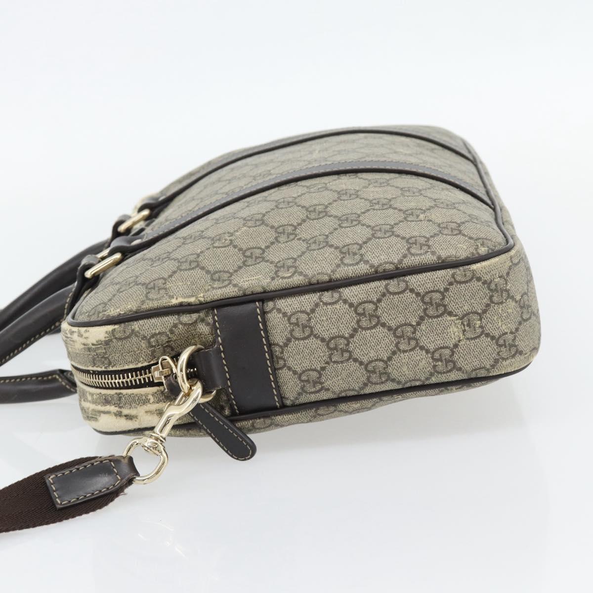 GUCCI GG Supreme Hand Bag PVC 2way Beige Gold 322287 Auth 182807