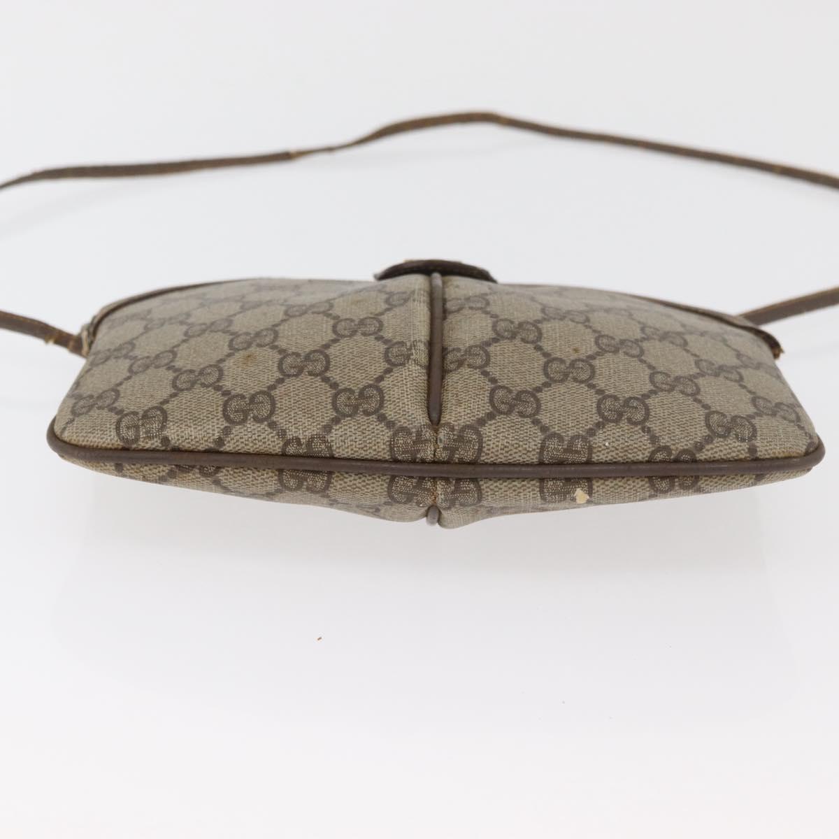 GUCCI GG Supreme Web Sherry Line Bag PVC Beige Gold 904 02 047 Auth 182808
