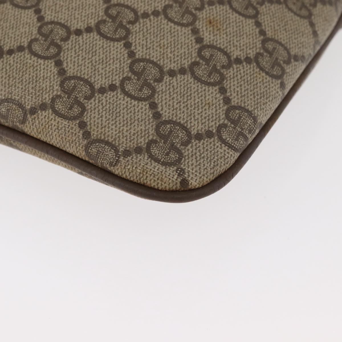 GUCCI GG Supreme Web Sherry Line Bag PVC Beige Gold 904 02 047 Auth 182808