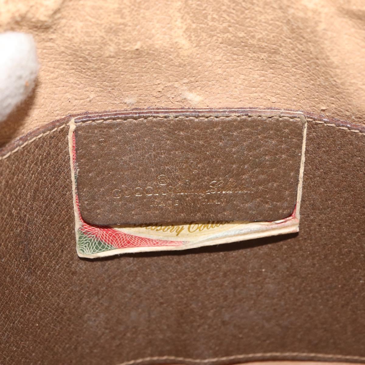 GUCCI GG Supreme Web Sherry Line Bag PVC Beige Gold 904 02 047 Auth 182808