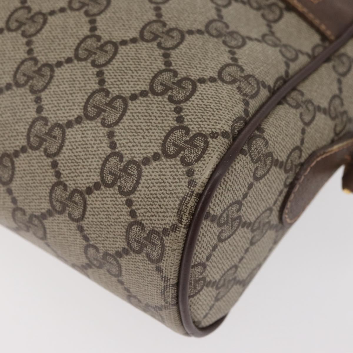 GUCCI GG Supreme Web Sherry Line Bag PVC Beige Gold 56 02 088 Auth 182809