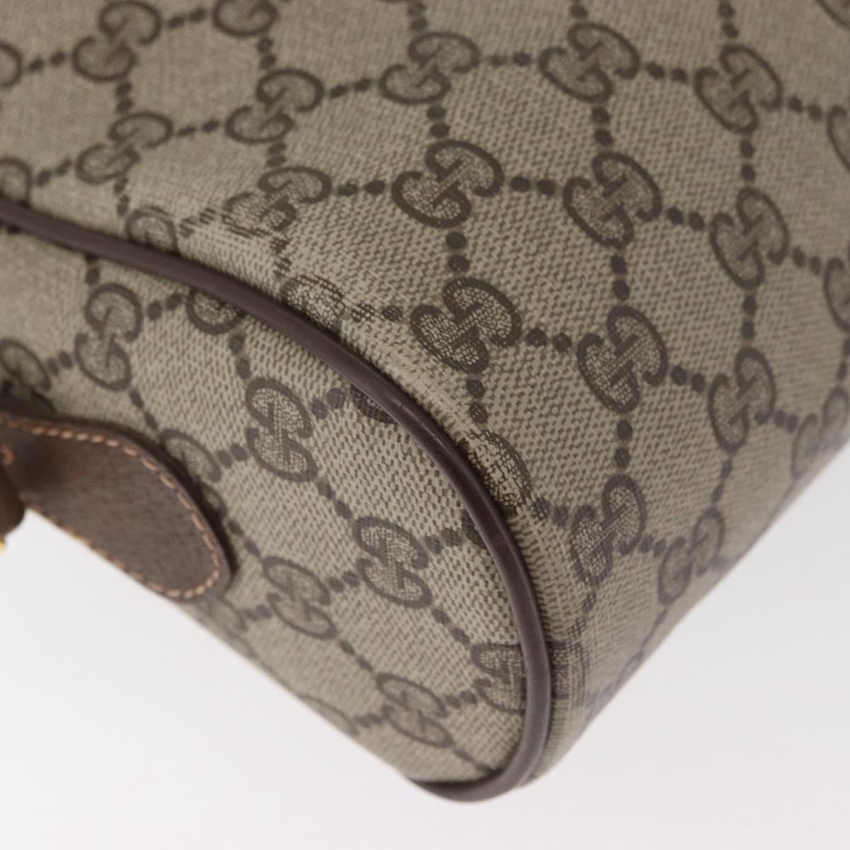 GUCCI GG Supreme Web Sherry Line Bag PVC Beige Gold 56 02 088 Auth 182809