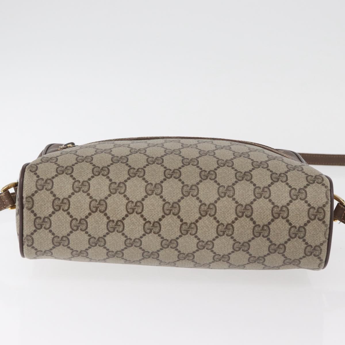 GUCCI GG Supreme Web Sherry Line Bag PVC Beige Gold 56 02 088 Auth 182809
