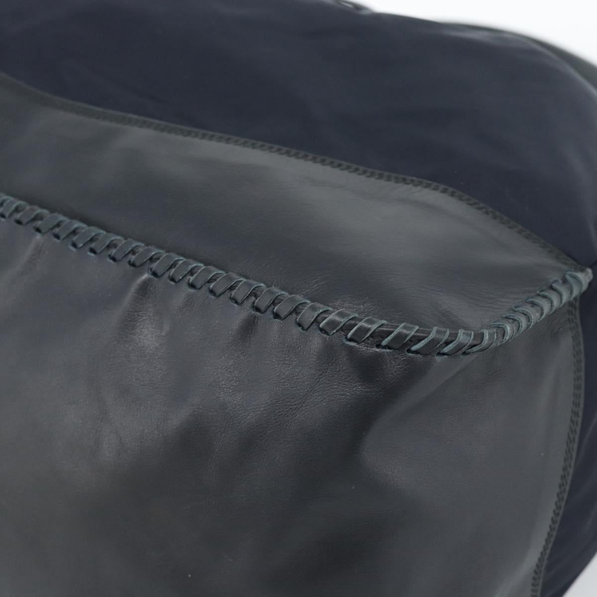 PRADA Shoulder Bag Nylon Leather Black Silver Auth 182816V