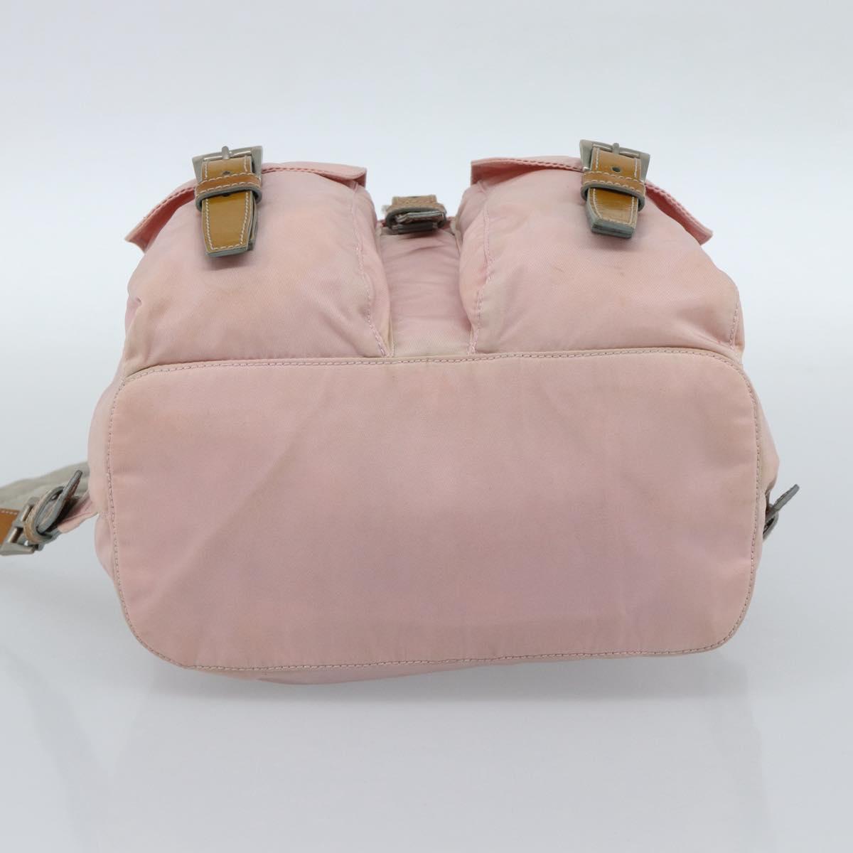 PRADA Backpack Nylon Pink Silver Auth 182817