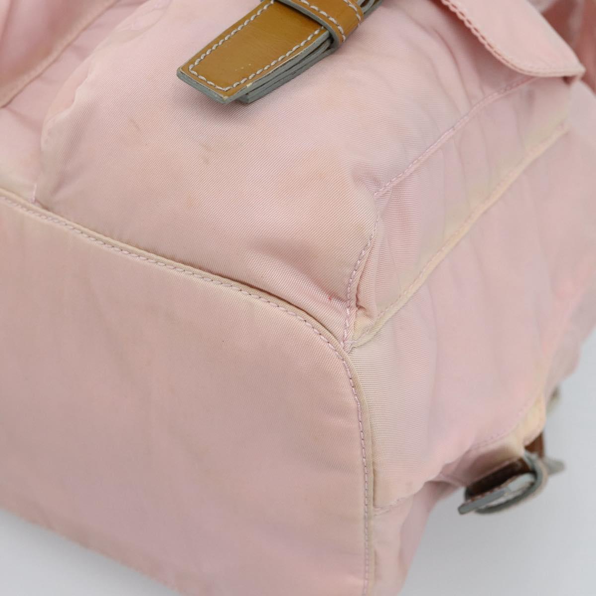 PRADA Backpack Nylon Pink Silver Auth 182817