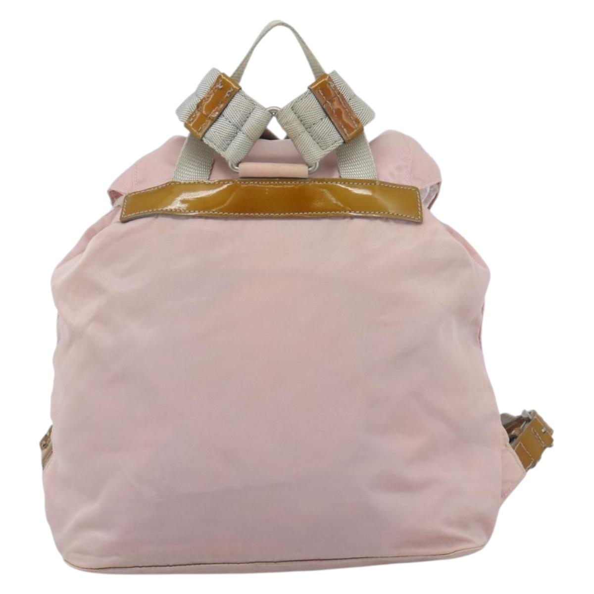 PRADA Backpack Nylon Pink Silver Auth 182817