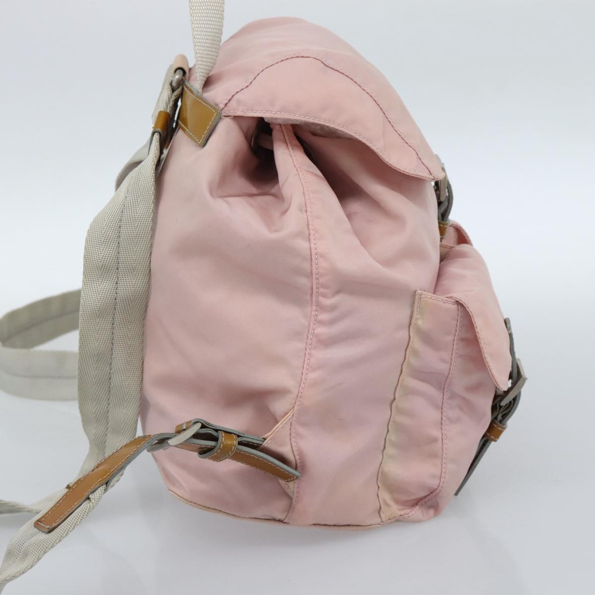 PRADA Backpack Nylon Pink Silver Auth 182817