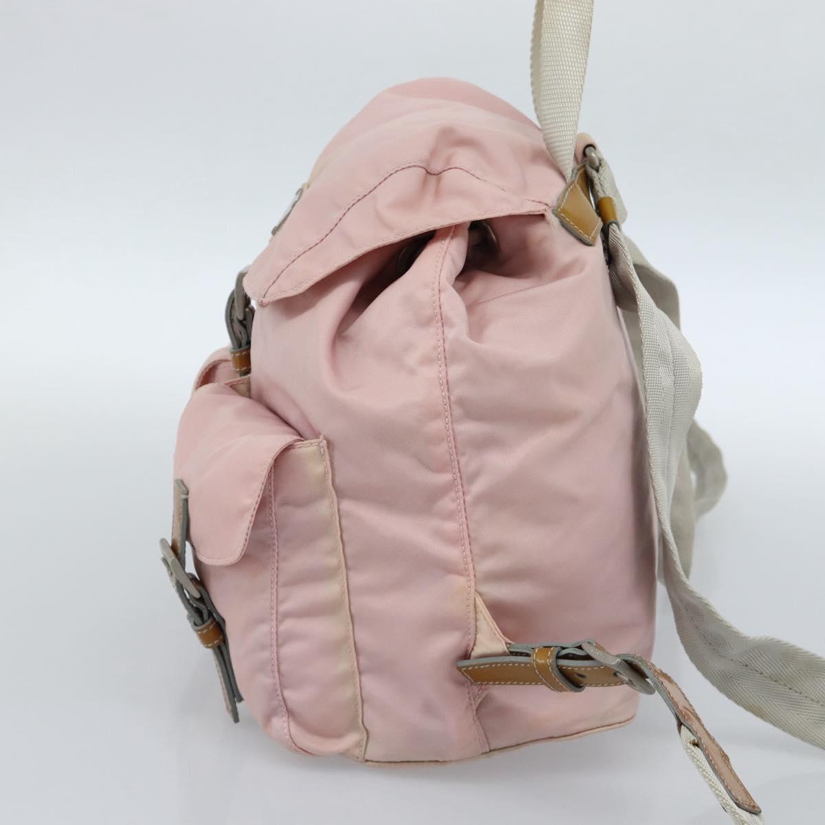 PRADA Backpack Nylon Pink Silver Auth 182817
