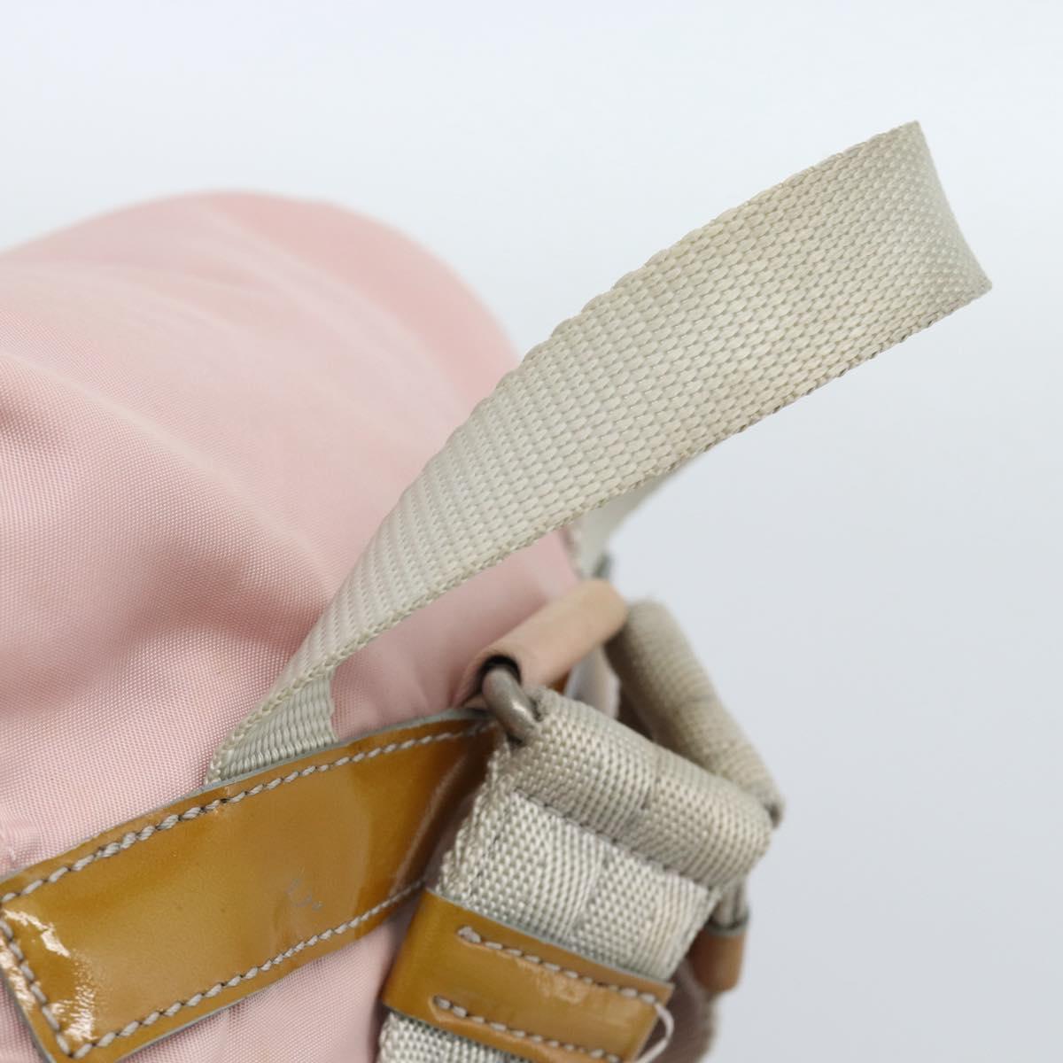 PRADA Backpack Nylon Pink Silver Auth 182817