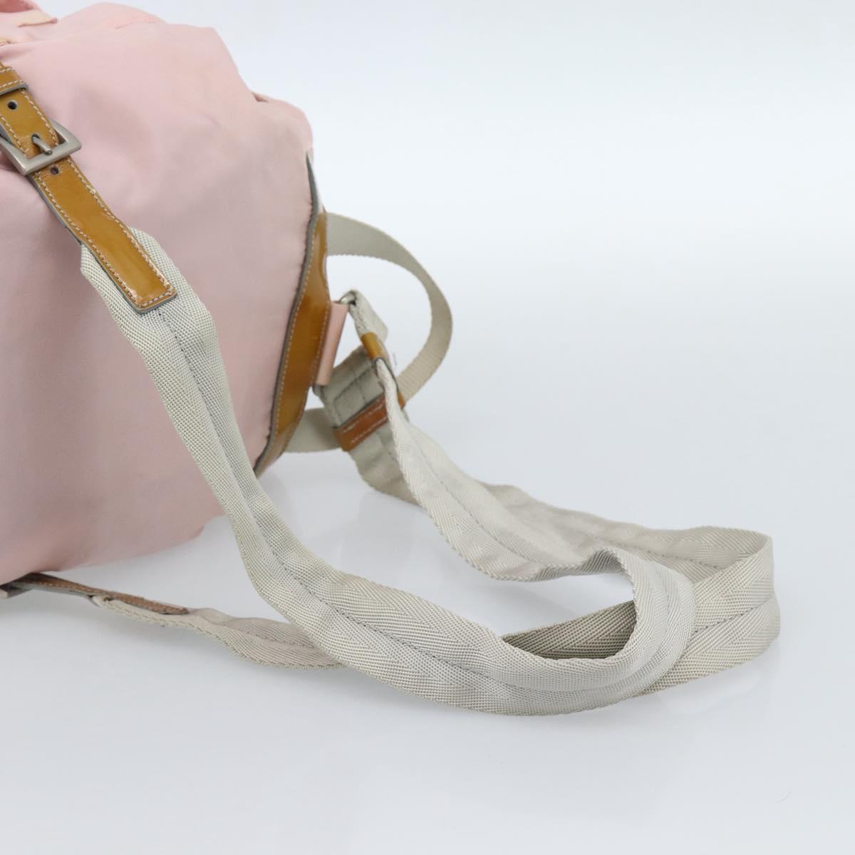 PRADA Backpack Nylon Pink Silver Auth 182817