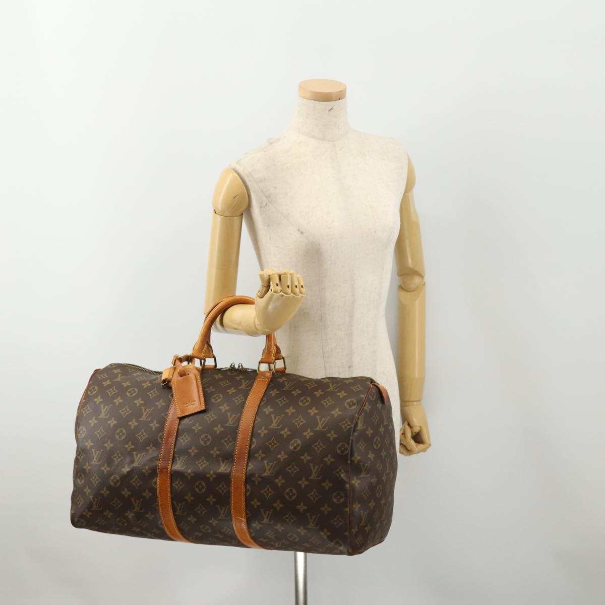 LOUIS VUITTON Monogram Keepall 50 Boston Bag M41426 LV Auth 182823