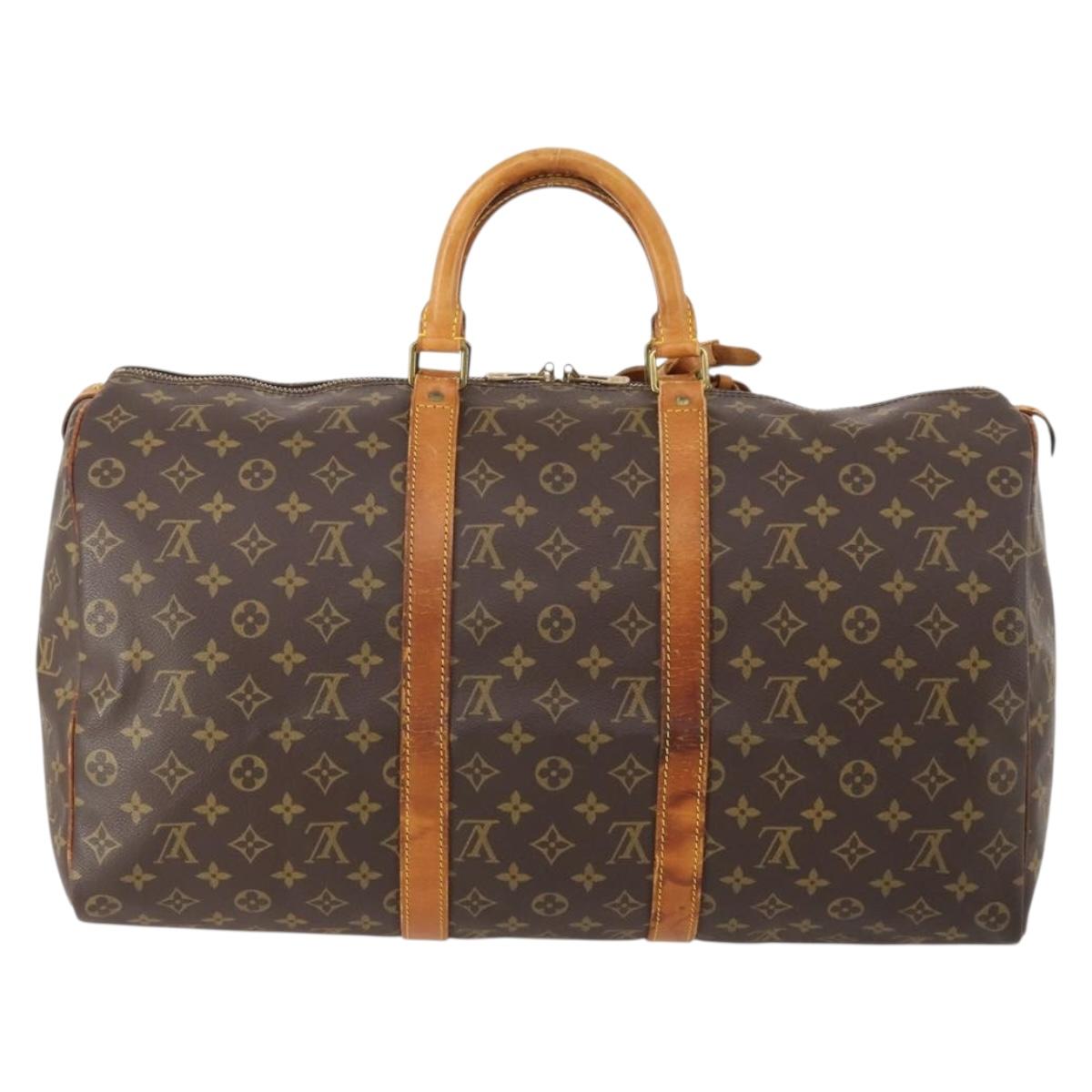 LOUIS VUITTON Monogram Keepall 50 Boston Bag M41426 LV Auth 182823
