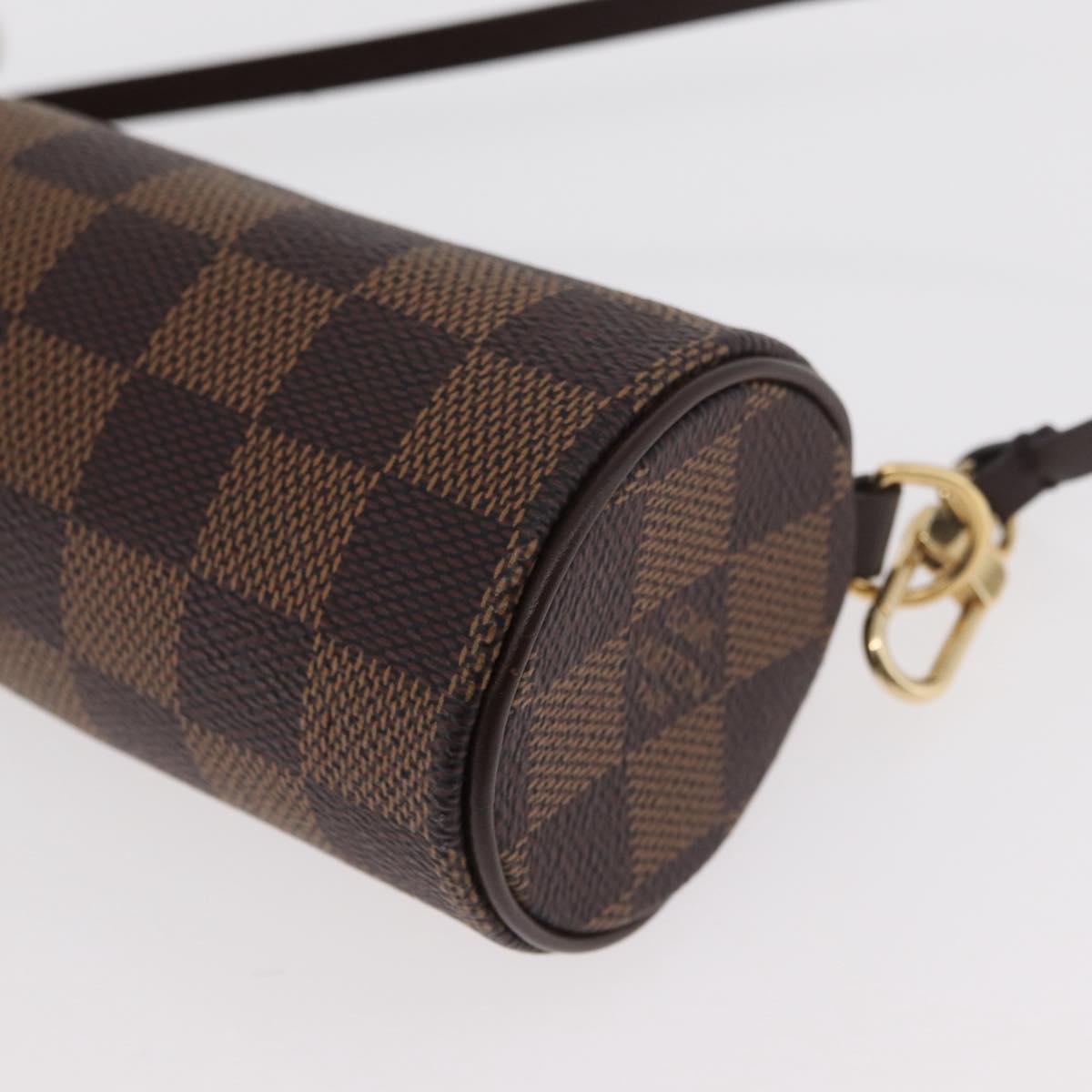LOUIS VUITTON Damier Ebene Papillon Pouch LV Auth 182825