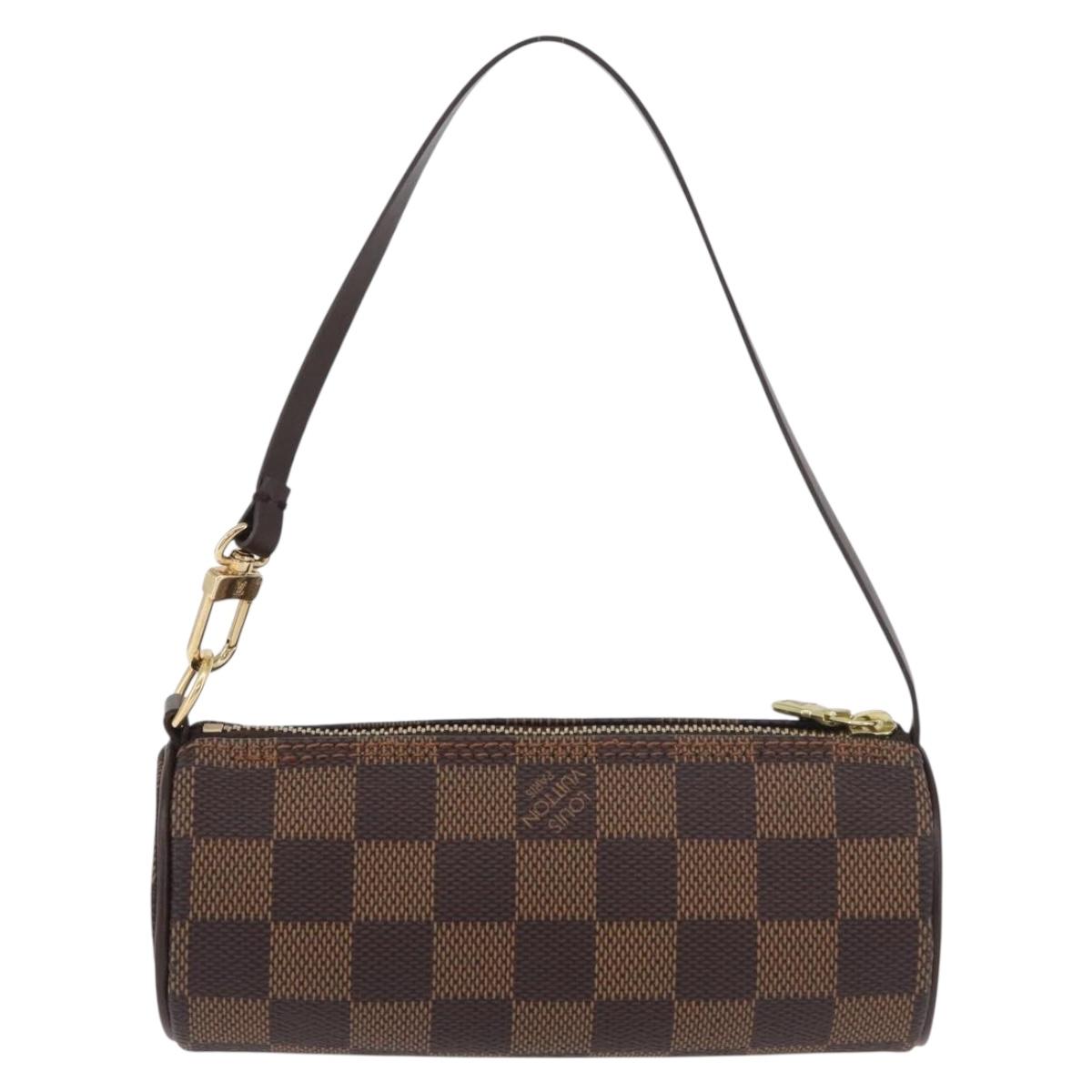LOUIS VUITTON Damier Ebene Papillon Pouch LV Auth 182825