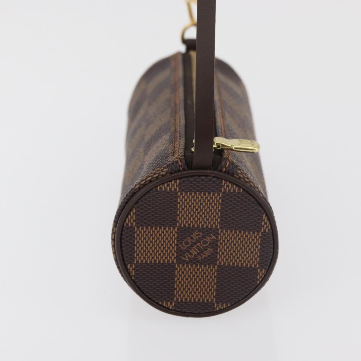 LOUIS VUITTON Damier Ebene Papillon Pouch LV Auth 182825